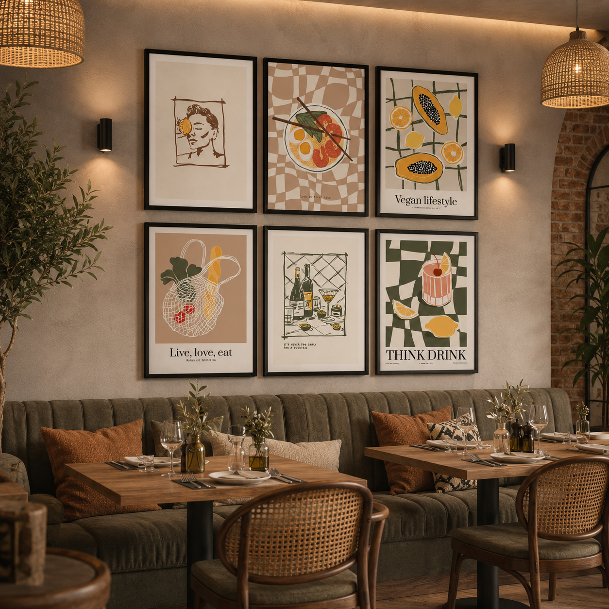 Сет от 6 картини - Bistro Essence