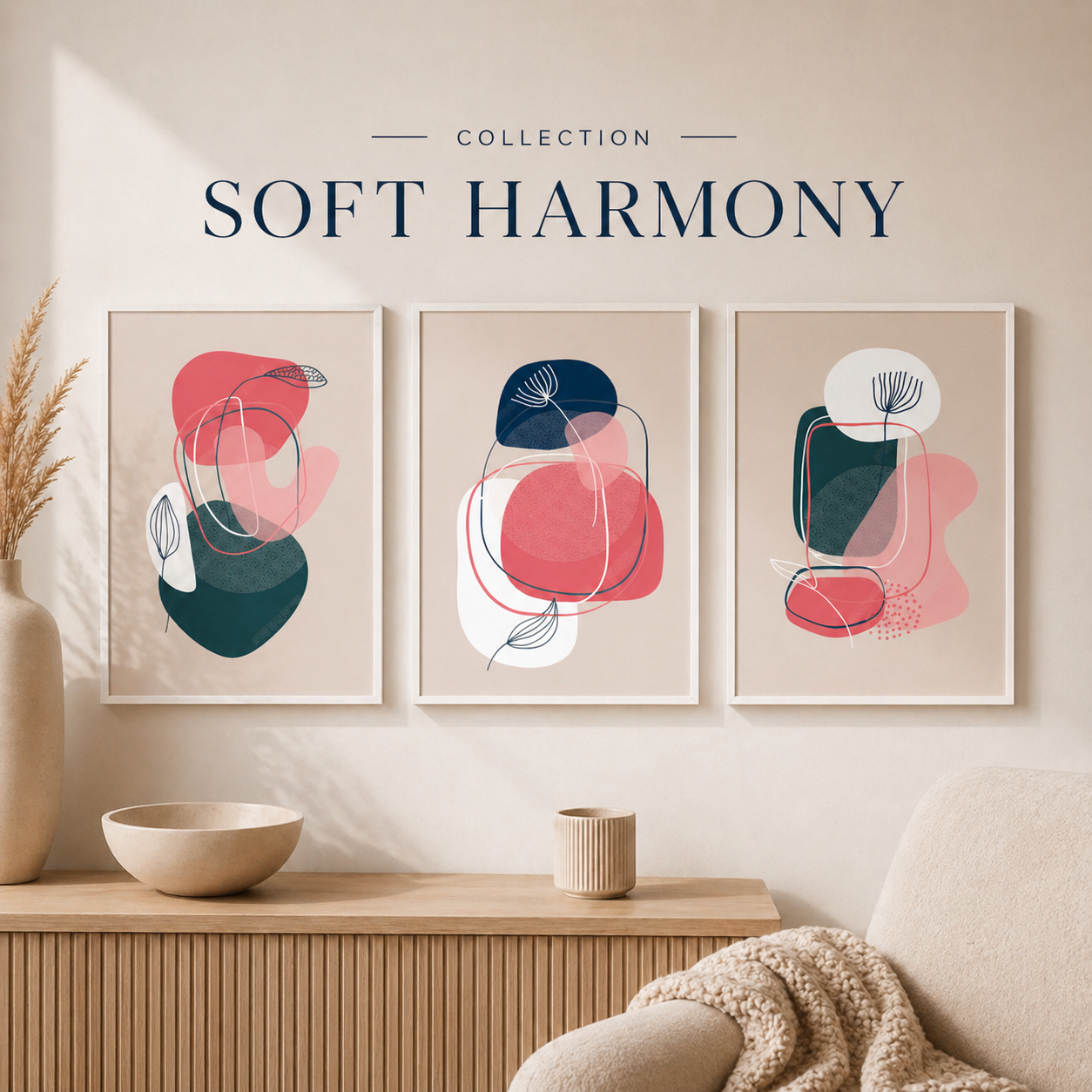 Сет от 3 картини - Soft Harmony Collection