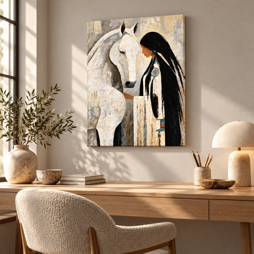 Картина на платно - White Horse Muse - интериор