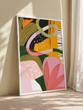 Tropical modern abstract wall art poster