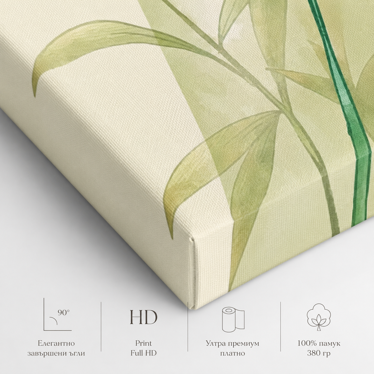 Сет от 3 картини на платно – Green Wings
