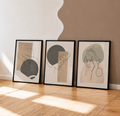 Сет от 3 картини -  Minimal Faces