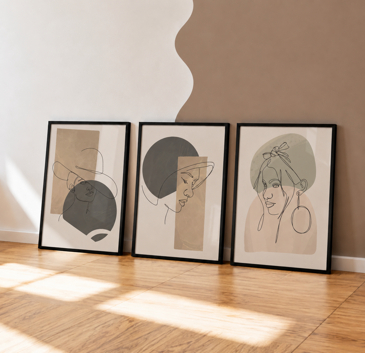 Сет от 3 картини -  Minimal Faces