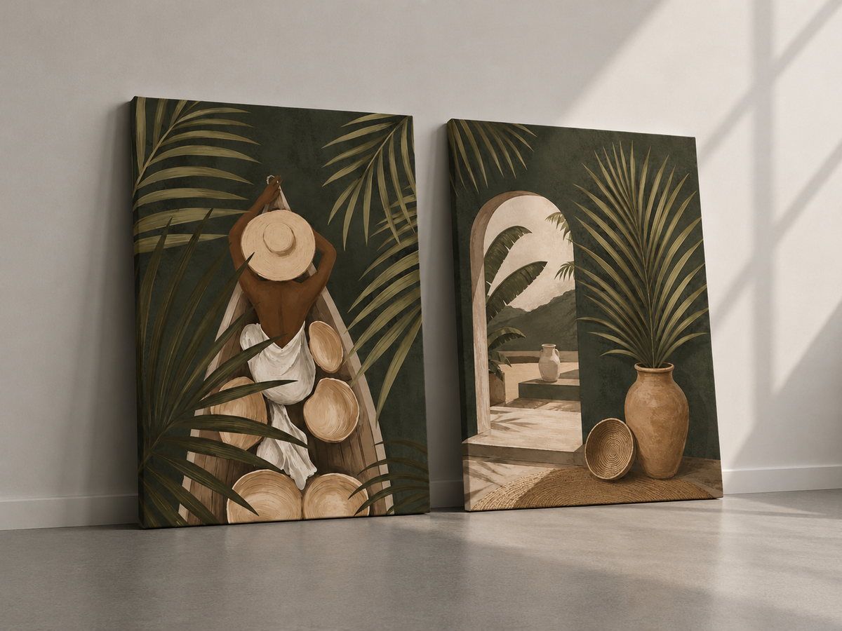 Сет от 2 картини на платно - Tropical Escape