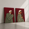 Сет от 2 картини на платно - Verde Rouge