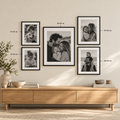 Квадратна семейна фотостена с размери 21×30, 40×50 и 30×40 см