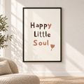 Постер Happy Little Soul в черна рамка на стена