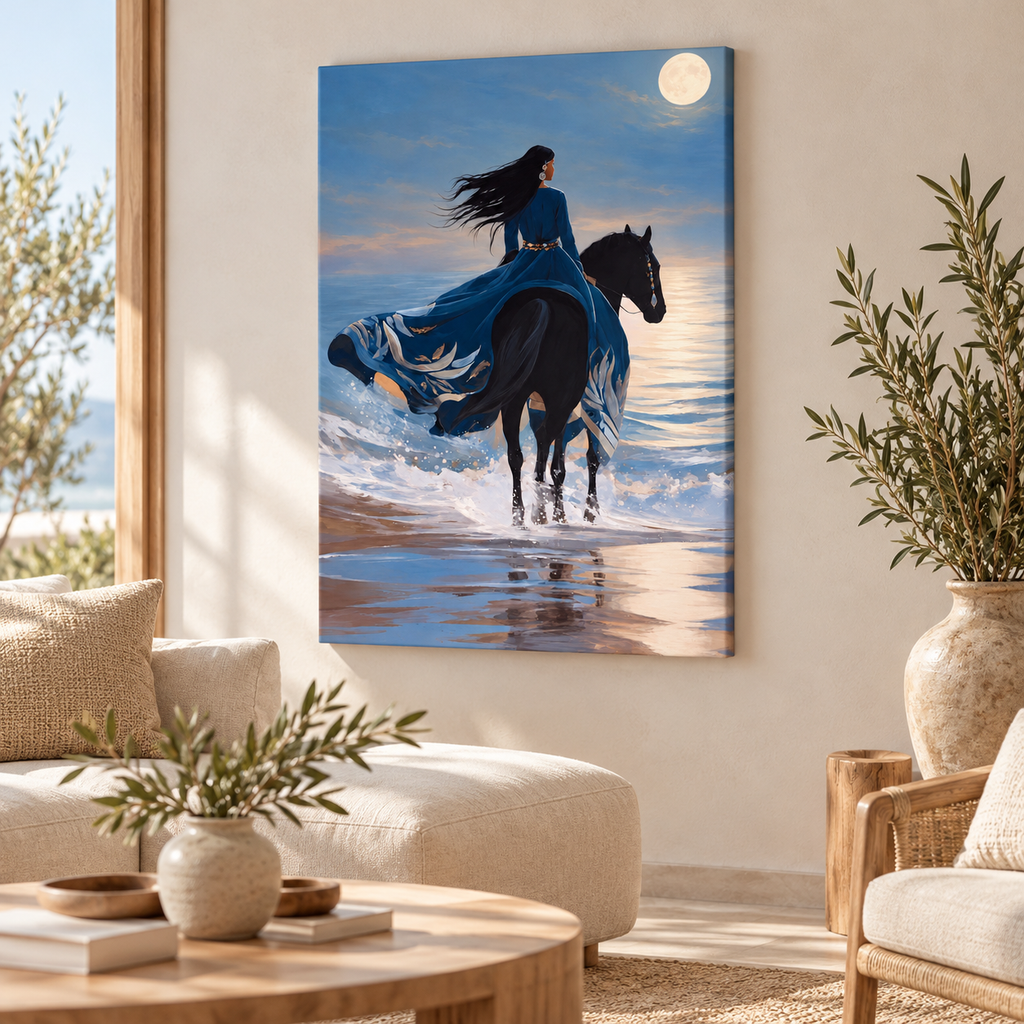 Картина на платно Moonlit Rider в интериор