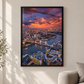 Постер Budapest Skyline – постер 5:7 в черна рамка със стъкло, светъл минималистичен интериор