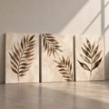 Sepia Leaves – сет от 3 картини на платно
