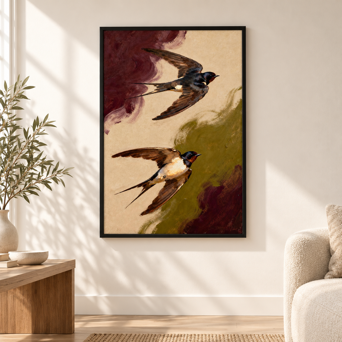 Постер Swallows – черна рамка